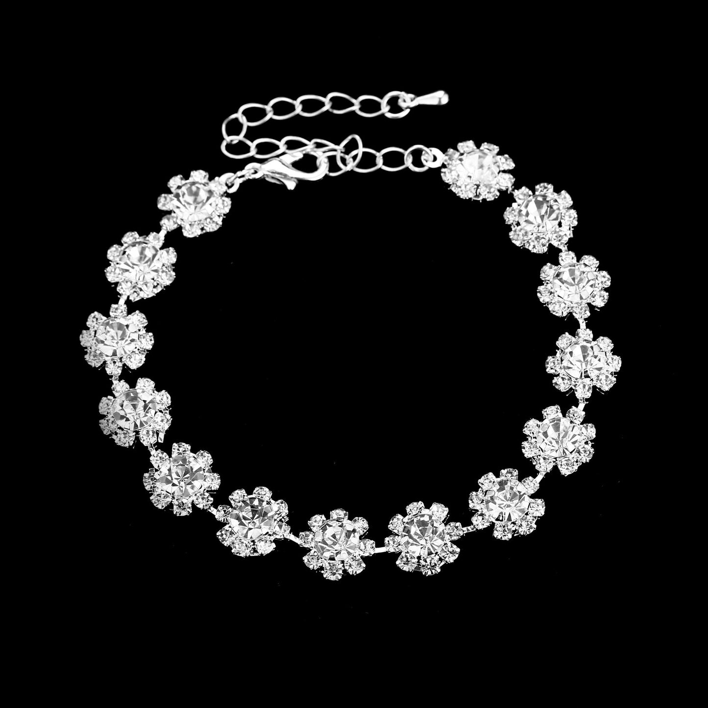 Roycebridal Simple Shiny Sunflower Necklace Earrings Set Women's Clothing Accessories Wedding Necklace