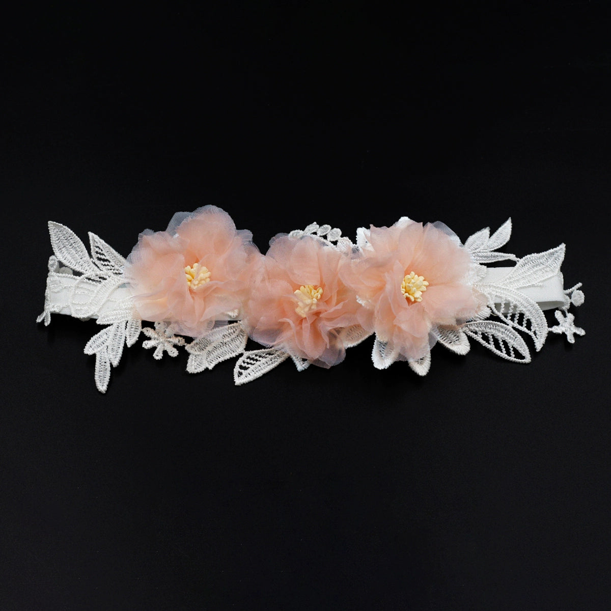 Roycebrial Wedding Garter Pink Flower Lace Garter