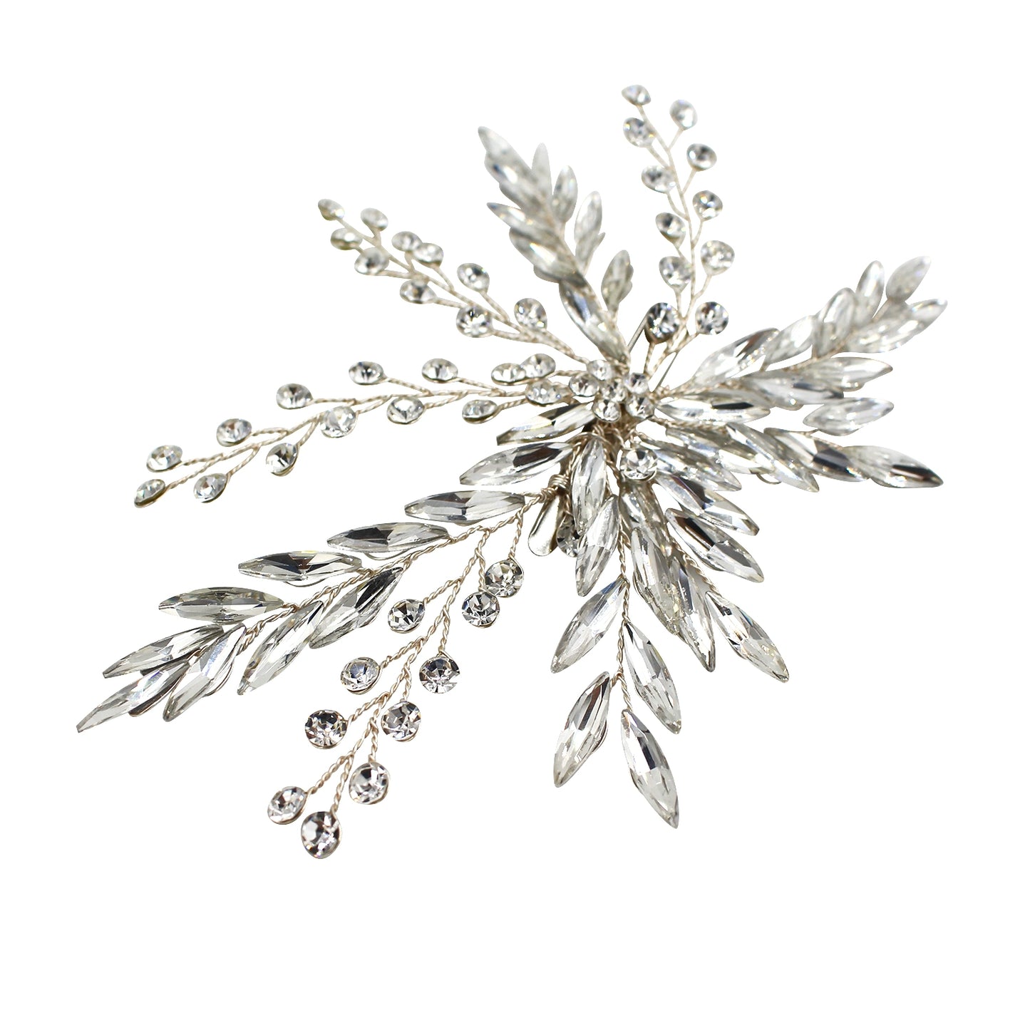 Roycebridal Bridal Headdress Exquisite Tree Branch Horse Eye Diamond Bridal Hairpin Shape Makeup Tray Hair Accessories