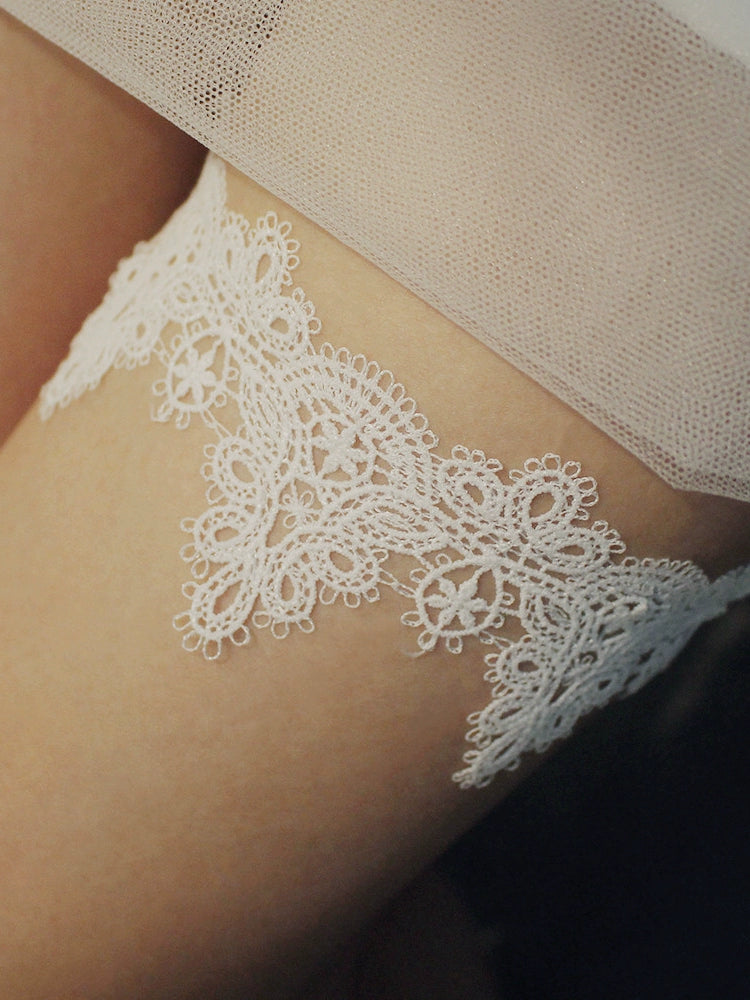 Roycebrial Wedding Garter White Lace Bridal Garter