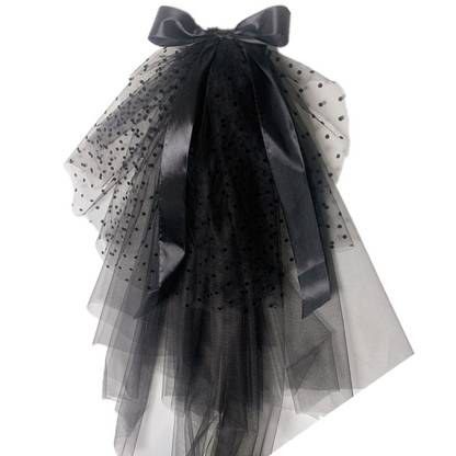 Roycebridal Gothic Wedding Accessories Retro Gothic New Black Bow Veil