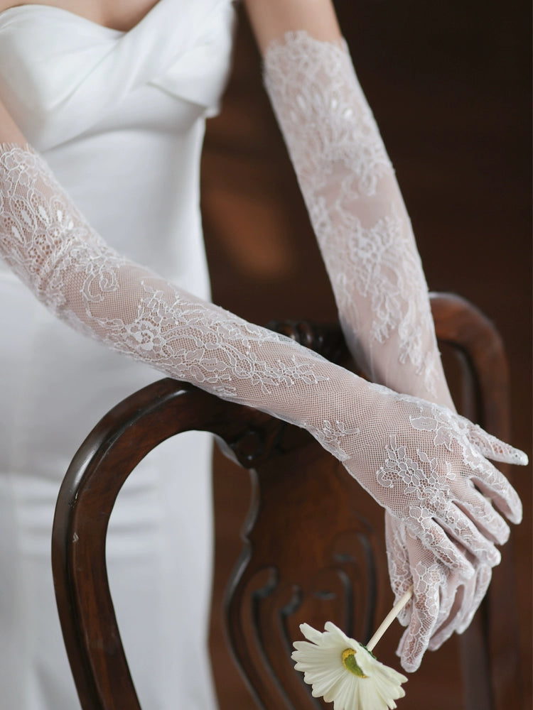 Roycebridal Lace Bridal Gloves Long