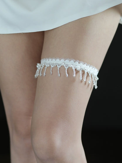 Roycebrial Wedding Garter Handmade Beaded Tassel Garter