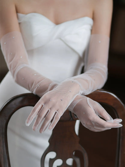 Roycebridal Long Diamond Bridal Gloves