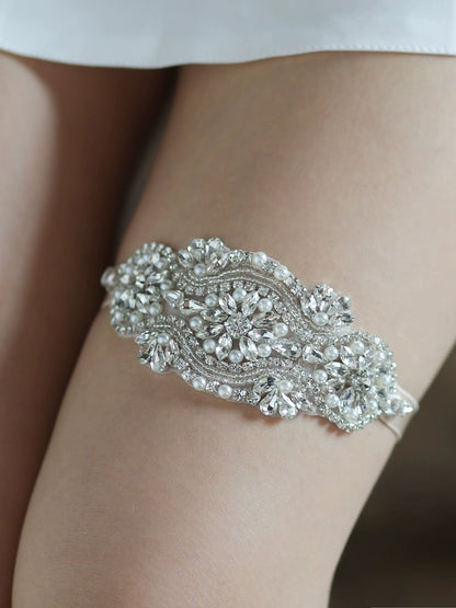 Roycebrial Wedding Garter Rhinestone Garter Bride