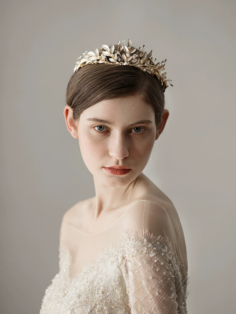 Roycebridal Forest Style Handmade Alloy Bridal Headdress European And American High-end Wedding Crown Shape With Makeup Photo Hair Accessories