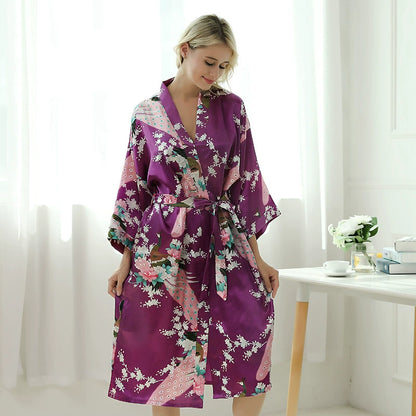 Roycebridal Thin Sexy Nightgown Homewear Bathrobe