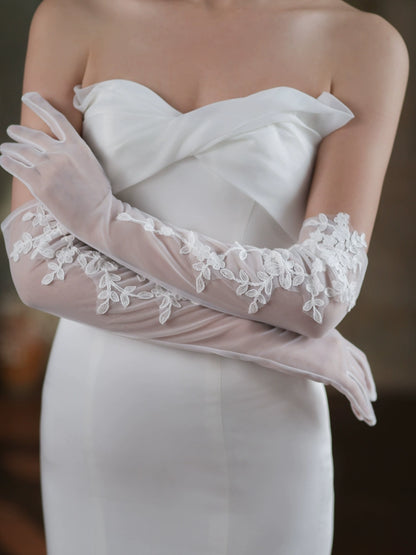 Roycebridal Long Lace Bridal Gloves