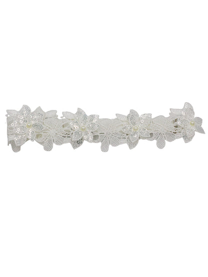 Roycebrial Wedding Garter Sequined Lace Flower Garter