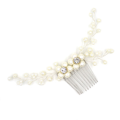 Roycebridal Simple Bridal Hair Accessories Fashionable Golden Handmade Beaded Hair Comb Wedding Dress Bridesmaid Hair Accessories