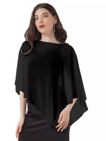 Roycebridal Jackets&Wraps Chiffon Shirt Small Shawl Thin Sun Protection Top With Skirt Irregular Design Ruffles