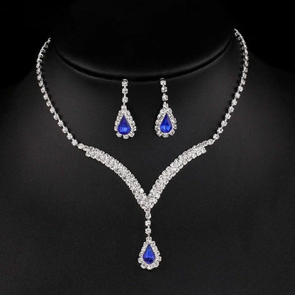 Roycebridal Bridal Jewelry Diamond Necklace Earrings Wedding Jewelry Set