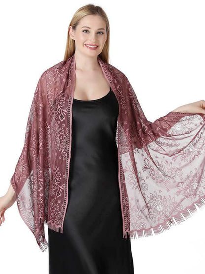 Roycebridal Jackets&Wraps Tie-dyed Flower Lace Scarf Bride Bridesmaid Dress With Cheongsam Evening Shawl Female Long Scarf