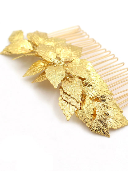 Roycebridal High-end Alloy Leaf Bridal Headdress Wedding Dress Comb Accessories Photo Studio Styling Hair Accessories