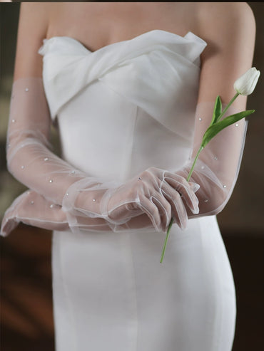 Roycebridal Long Diamond Bridal Gloves