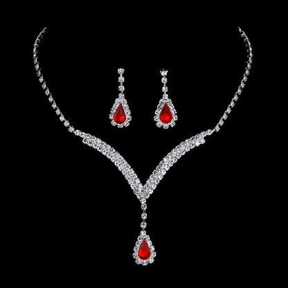 Roycebridal Bridal Jewelry Diamond Necklace Earrings Wedding Jewelry Set