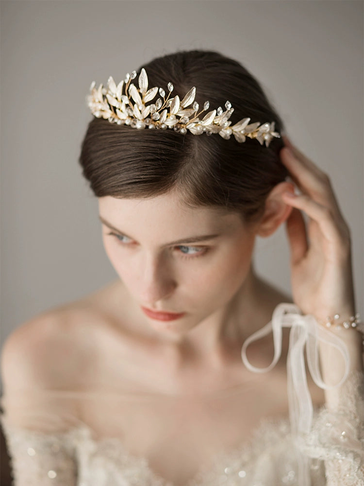 Roycebridal Forest Style Handmade Alloy Bridal Headdress European And American High-end Wedding Crown Shape With Makeup Photo Hair Accessories