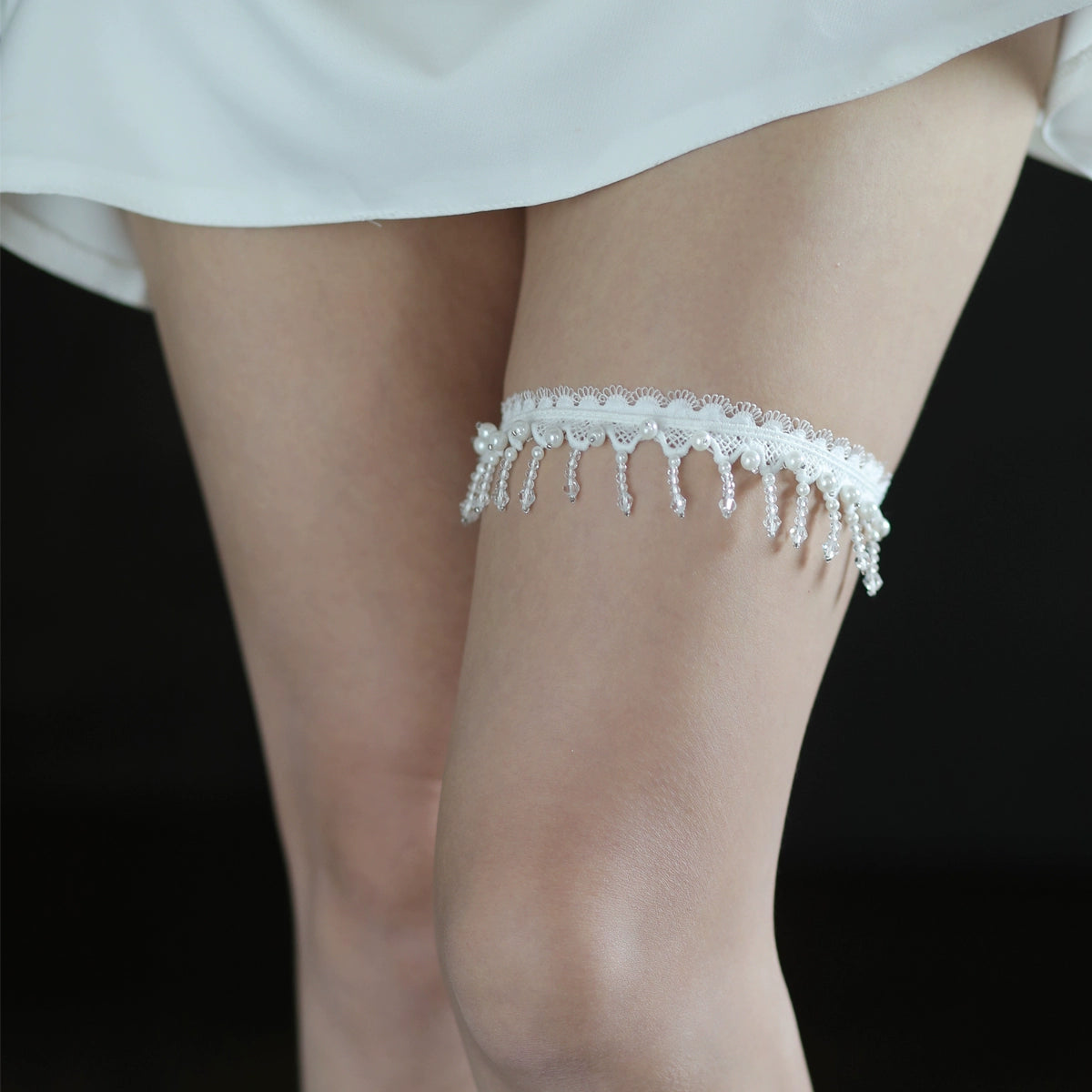 Roycebrial Wedding Garter Handmade Beaded Tassel Garter