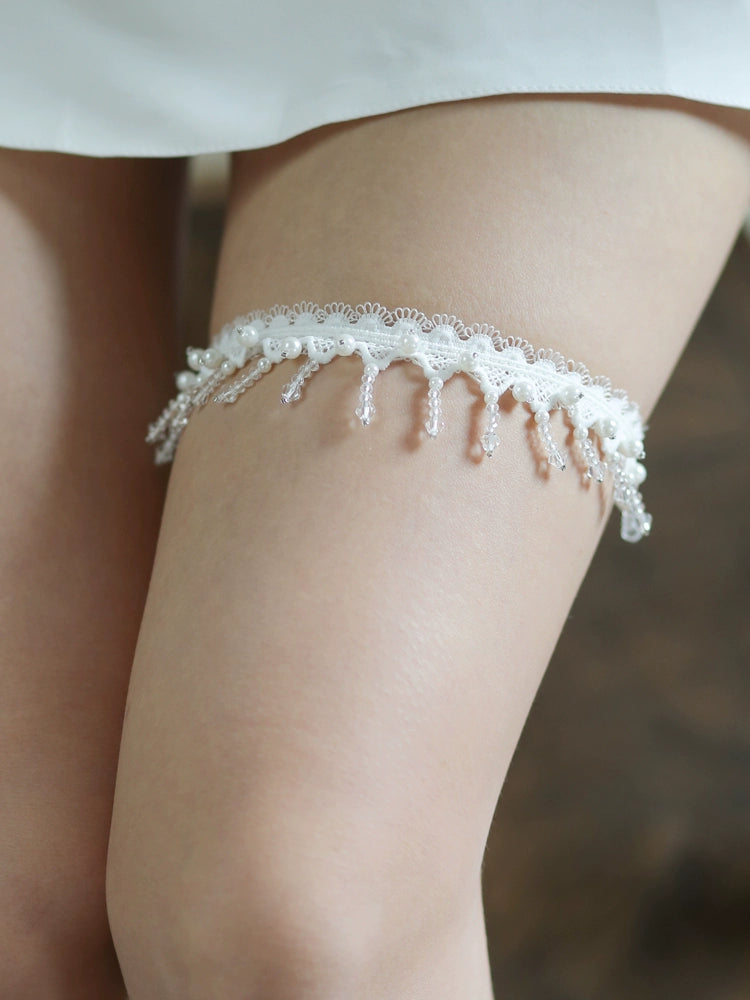 Roycebrial Wedding Garter Handmade Beaded Tassel Garter