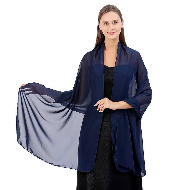 Roycebridal Jackets&Wraps Pure Color Chiffon Evening Shawl Bride Bridesmaid Wedding Dress With Cheongsam Party Scarf Female