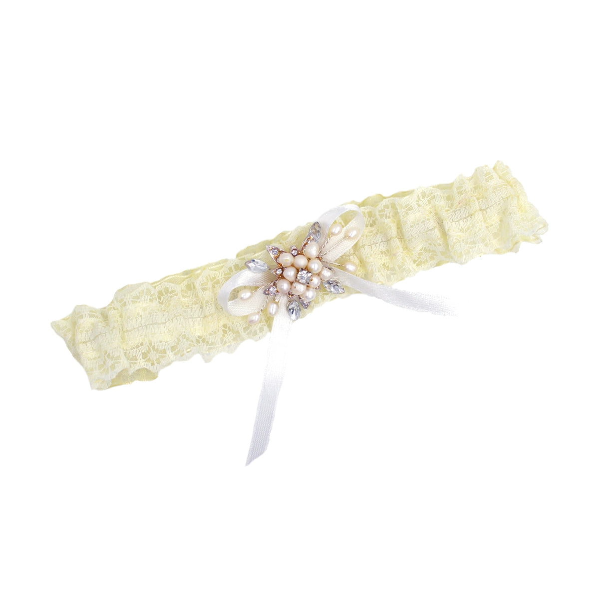 Roycebrial Wedding Garter Freshwater Pearl Alloy Garter