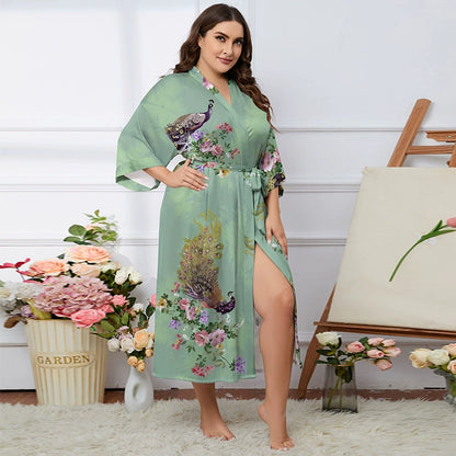 Roycebridal Home Service Suit Plus Size Robe Bathrobe Pajamas