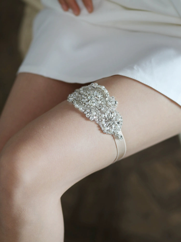 Roycebrial Wedding Garter Rhinestone Garter Bride