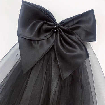 Roycebridal Gothic Wedding Accessories Retro Gothic Black Bow Veil