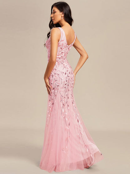 Paula sleeveless tulle and sequin trumpet mermaid dress more colors - Bay Bridal and Ball Gowns