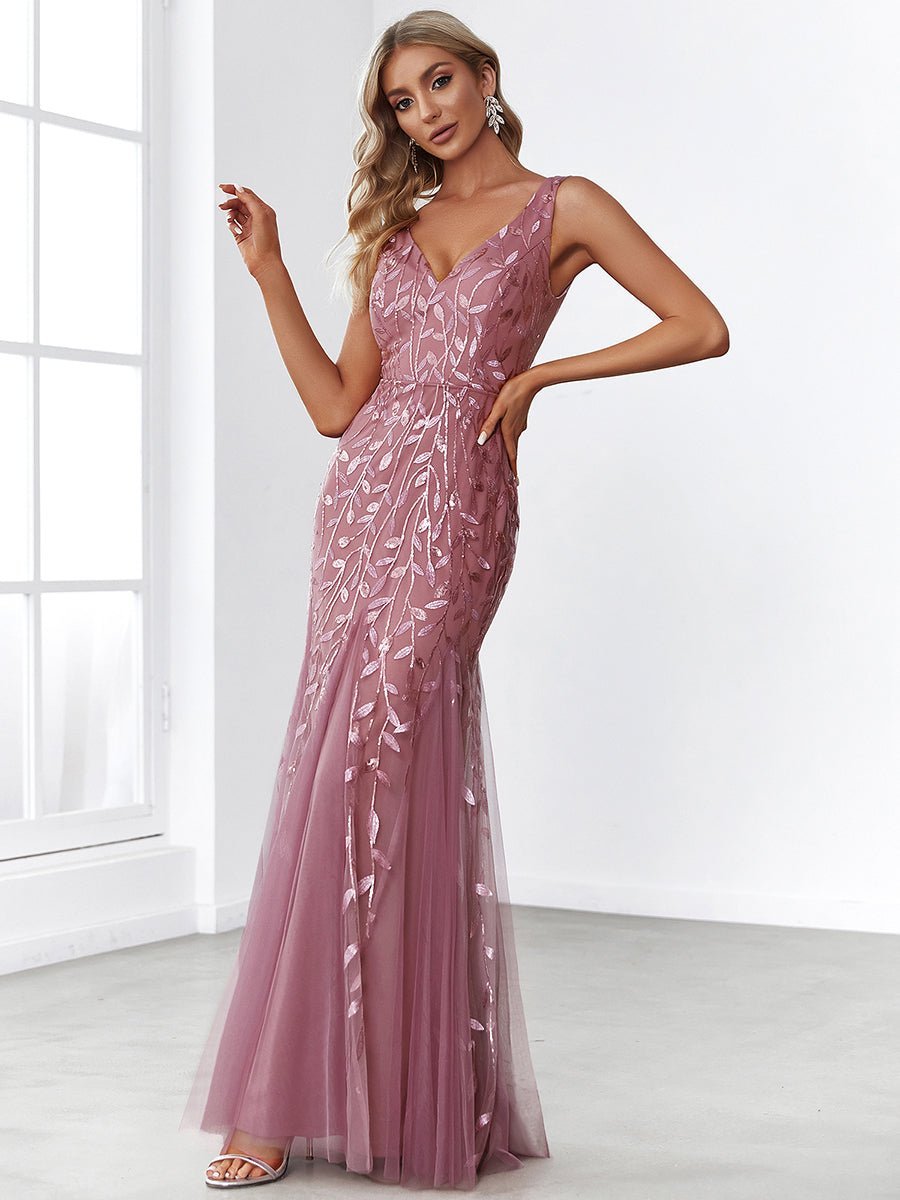 Paula sleeveless tulle and sequin trumpet mermaid dress more colors - Bay Bridal and Ball Gowns