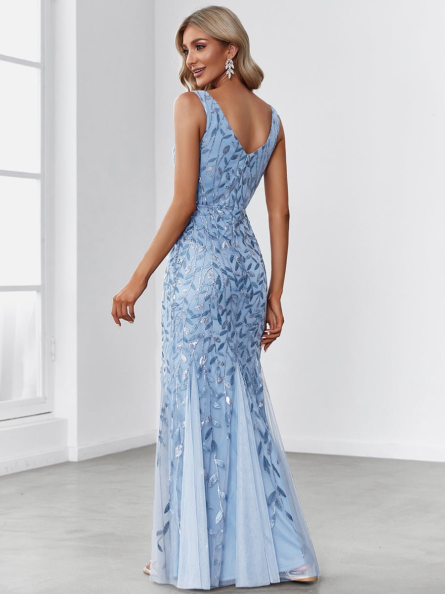 Paula sleeveless tulle and sequin trumpet mermaid dress more colors - Bay Bridal and Ball Gowns