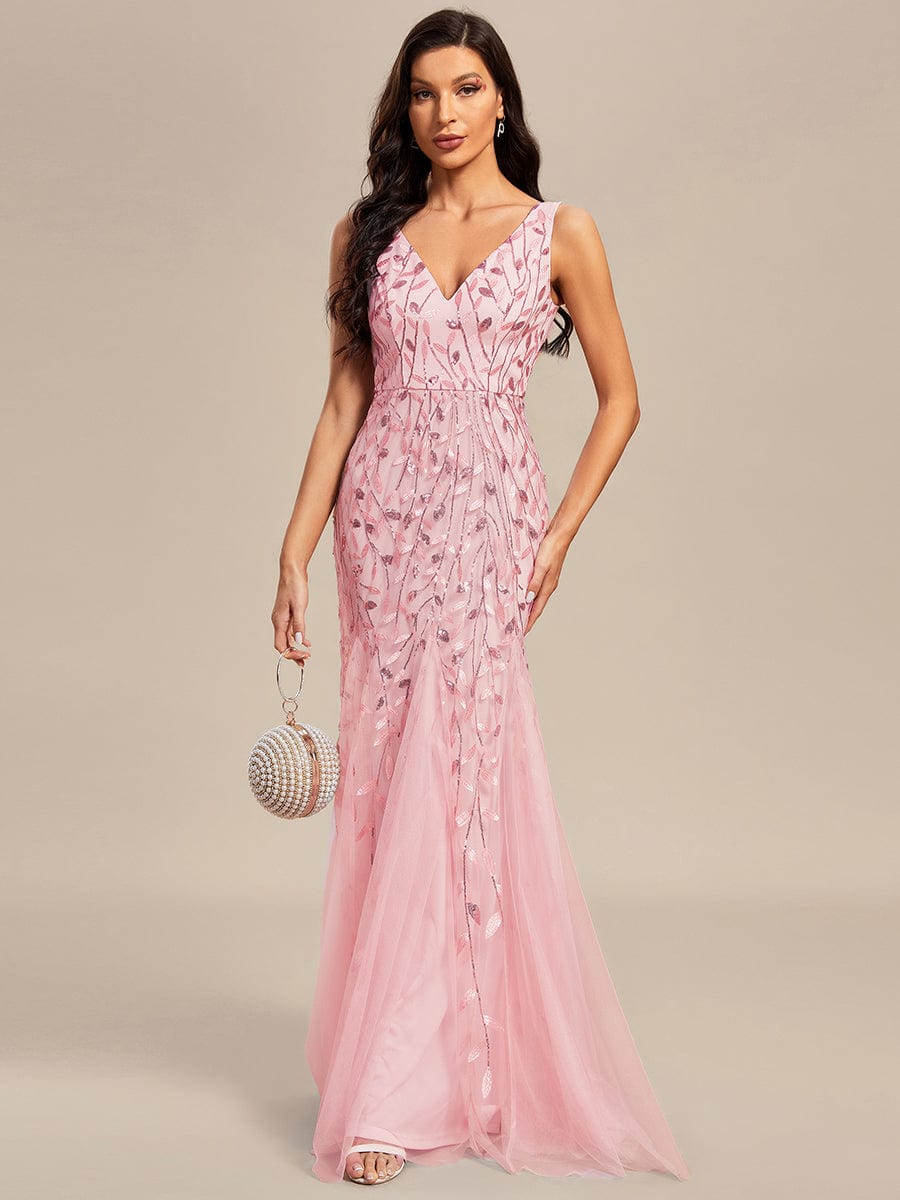 Paula sleeveless tulle and sequin trumpet mermaid dress more colors - Bay Bridal and Ball Gowns