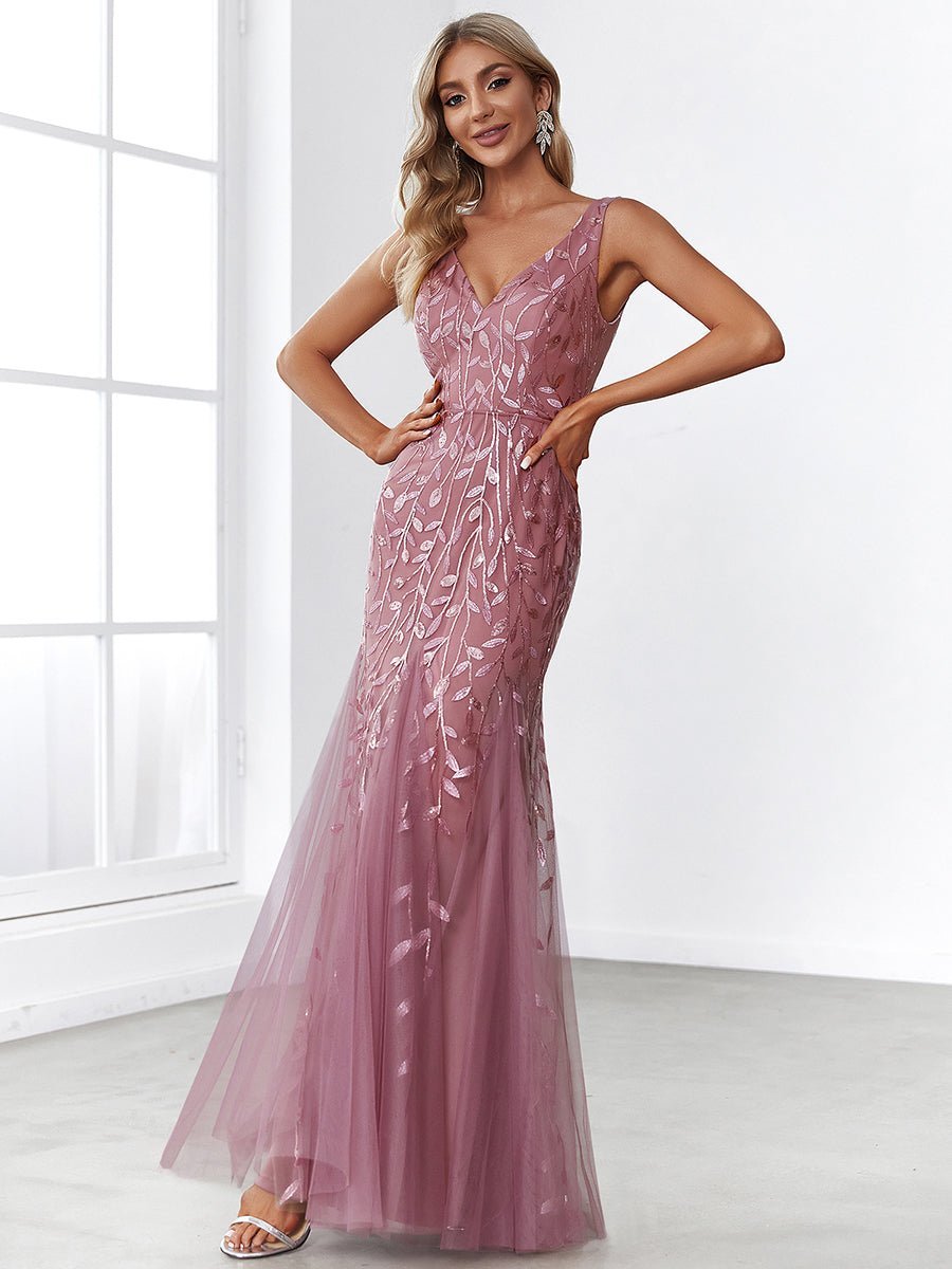 Paula sleeveless tulle and sequin trumpet mermaid dress more colors - Bay Bridal and Ball Gowns