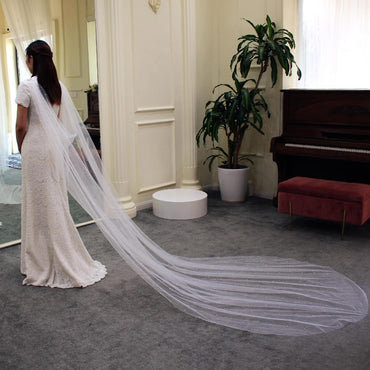 Pearl Cathedral Cape Veil Viniodress V681-Veils-Viniodress-Ivory-Viniodress