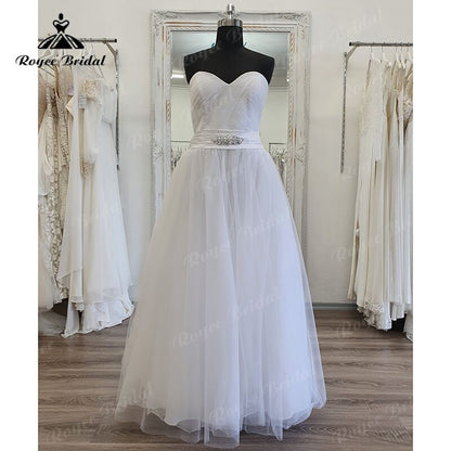 Roycebridal BRIDE,BRIDE EXPLORE All Wedding Dresses,BRIDE EXPLORE Custom Wedding Dresses 👗,BRIDE EXPLORE Plus SizePrincess Sweetheart Floor Length Pleats Wedding Gowns with Belt Off the Shoulder 2025  Long Bridal Gowns Custom Made Elegant