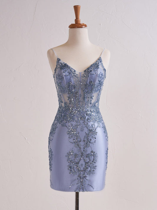 Roycebridal Lacey | Sheer Corset Short Sequin Prom Dress