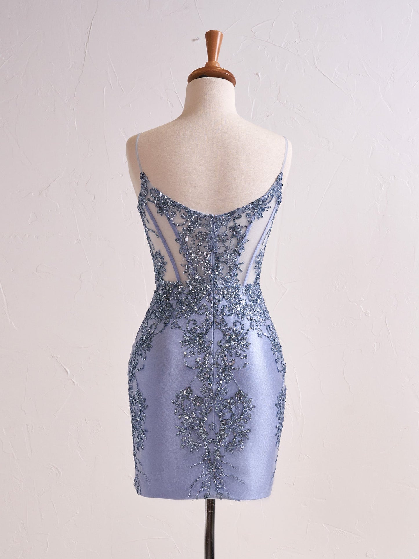 Roycebridal Lacey | Sheer Corset Short Sequin Prom Dress