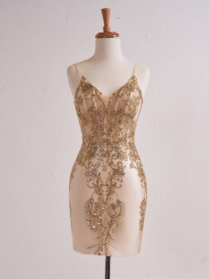 Roycebridal Lacey | Sheer Corset Short Sequin Prom Dress