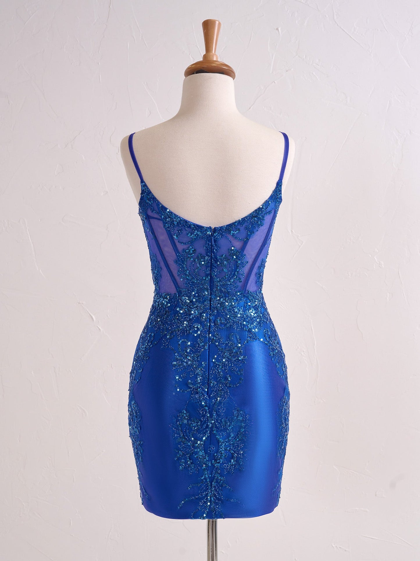 Roycebridal Lacey | Sheer Corset Short Sequin Prom Dress