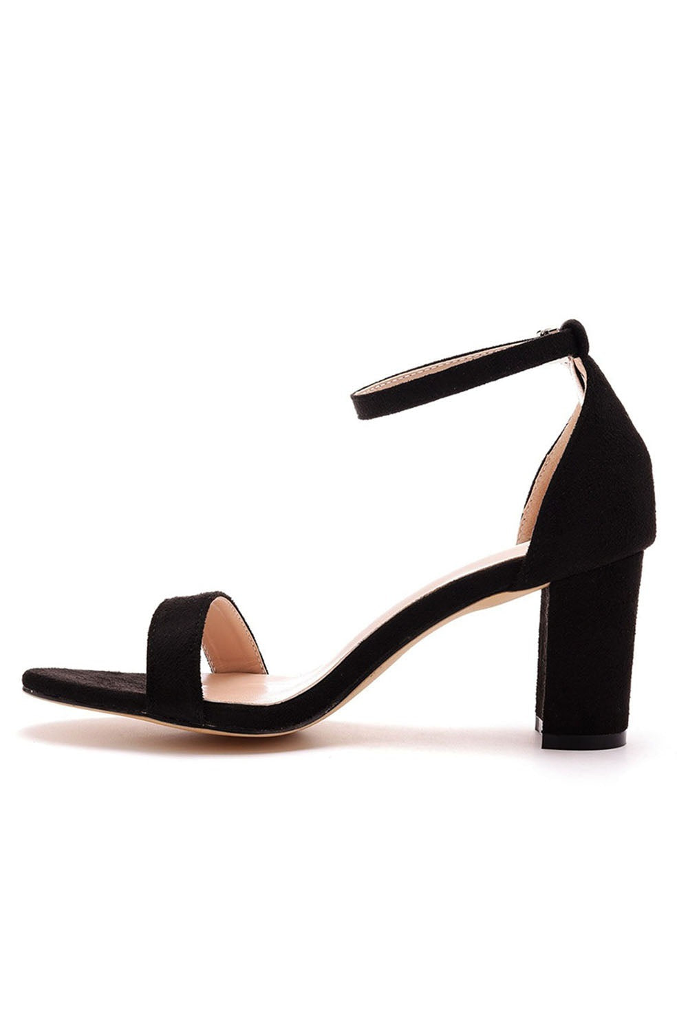 Brief Open Toe ONE-STRAP Buckle Chunky Heel Sandals