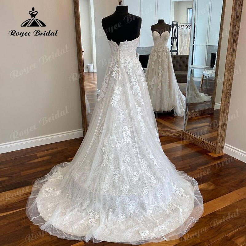 Roycebridal Roycebridal Lace Boho A Line Wedding Dress Sweetheart Appliques 2025  Princess Wedding Gowns for Women Robe de mariee Elegant