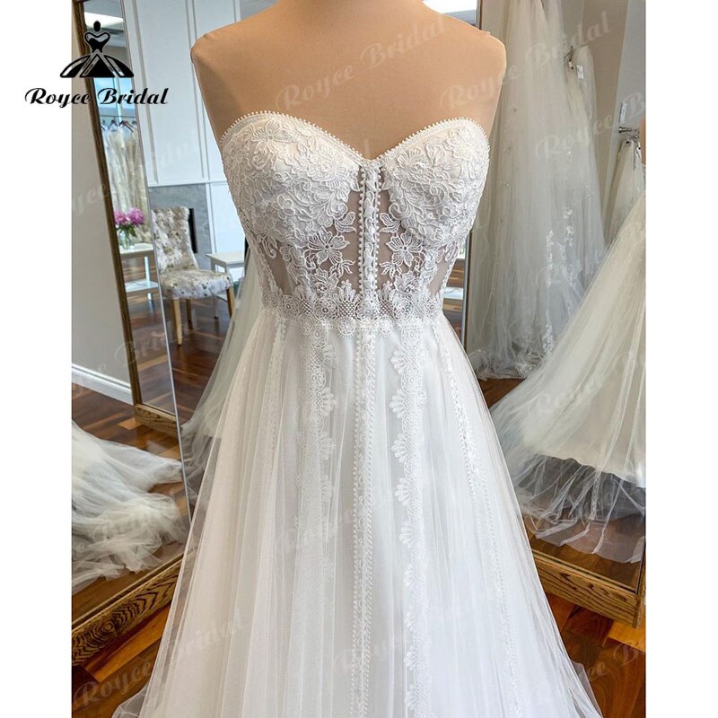 Roycebridal Princess Lace Boho A Line Tulle Wedding Dress Sweetheart Appliques 2025 Bridal Gowns Women Robe de mariee Modern