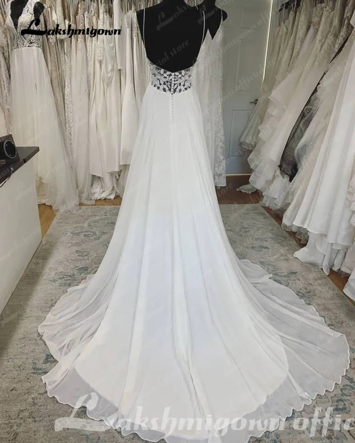 Roycebridal Chiffon A Line Wedding Dress Beach Summer 2025 Abito Sposa Donna Elegant Bridal boho Gowns Lace Bodice