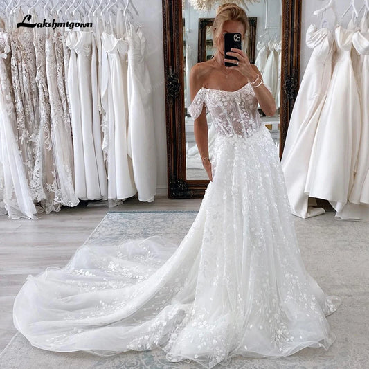 Roycebridal Off the Shoulder Wedding Dresses Lace Appliques 2024 Hochzeits Sexy Beach Bridal Gowns Robe de mariee