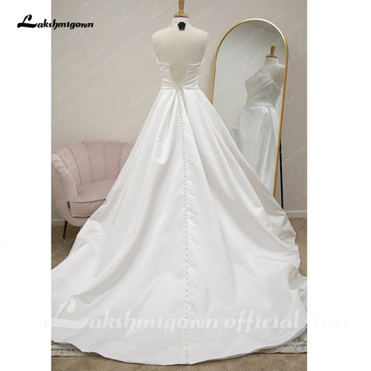 Roycebridal Princess Bridal Satin Wedding Dresses For Women Brautkleider 2024 Sweetheart Pleat Civil Beach Bridal Gowns