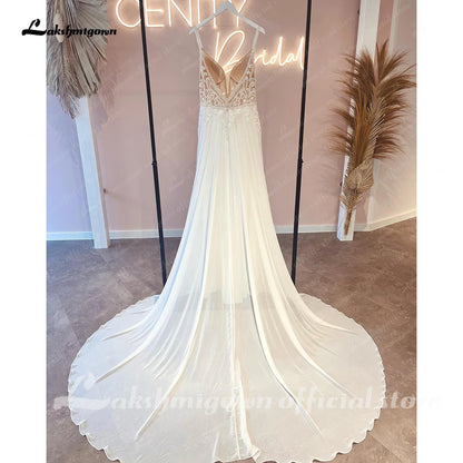 Roycebridal Off White Luxurious Bridal Bohemian Wedding Dress Lace Beads Summer 2025 Sukienka A Line Chiffon Beach Bridal Gowns