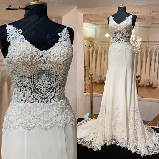 Roycebridal Roycebridal Bridal Lace Mermaid Wedding Dresses Off Shoulder Vestidos Novia Crepe Boho Wedding Gowns 2025 New Designer