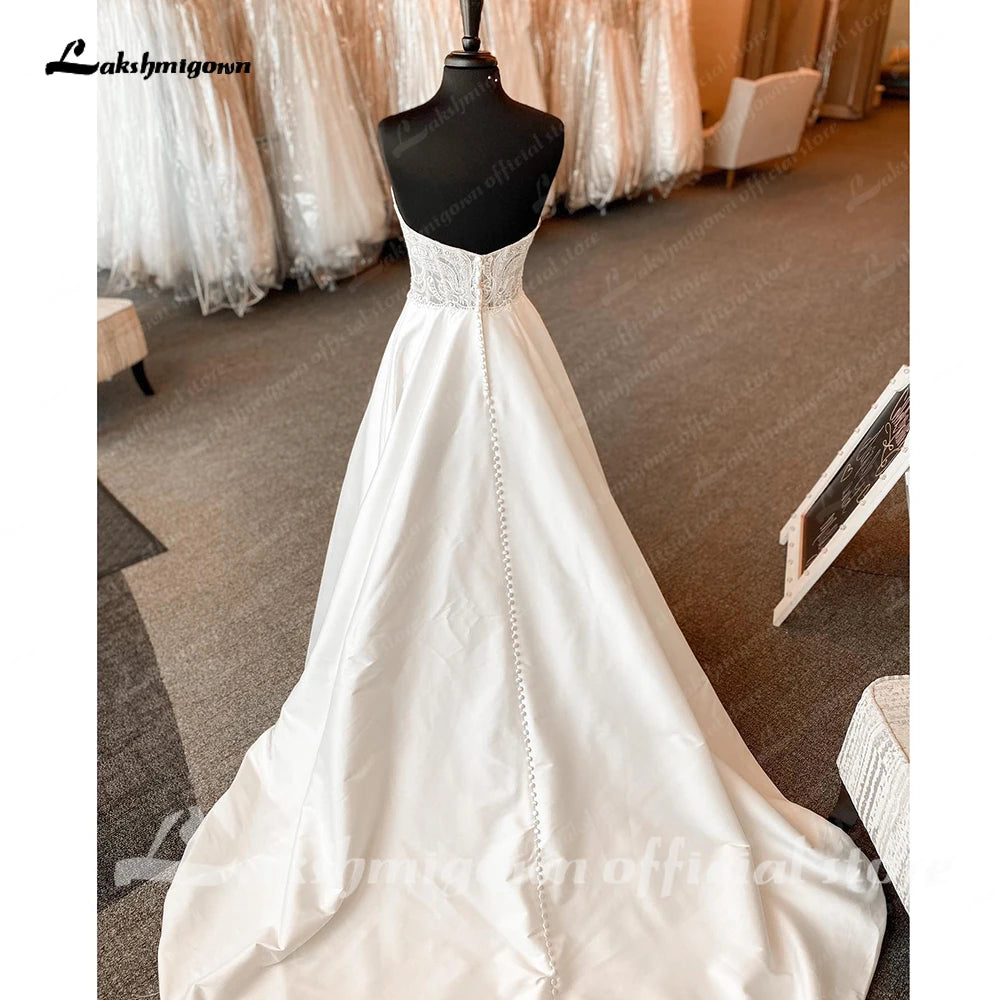 Roycebridal Women Off the Shoulder Wedding Dresses 2024 Robes A Line Satin Bridal Gowns vestido de casamento