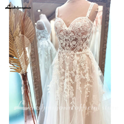 Roycebridal A Line Boho Lace Open Back Women Wedding Dress 2025 Vestidos Beach Bridal Gowns Sleeveless abito da sposa