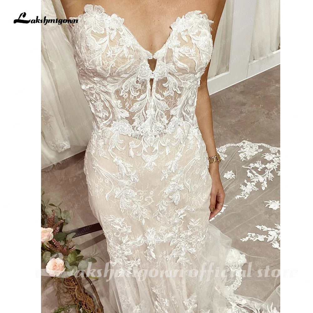 Roycebridal Beach Off White Off Shoulder Boho Wedding Dress 2025 Women Mermaid Bridal Gown vestidos para mujer